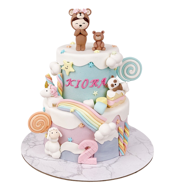 Little Teddy Bears Theme Cake For Girls