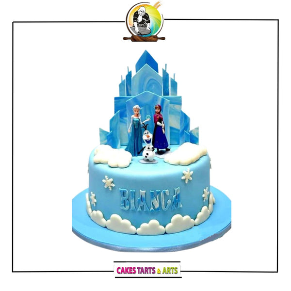 Frozen Birthday Cake-Purple blue & white Snowflakes – Pao's cakes