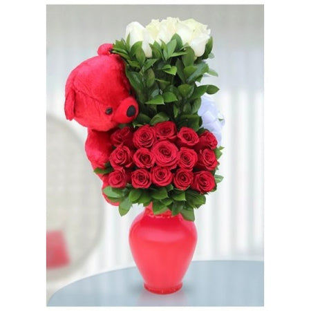 Surprise with Teddy Flowers